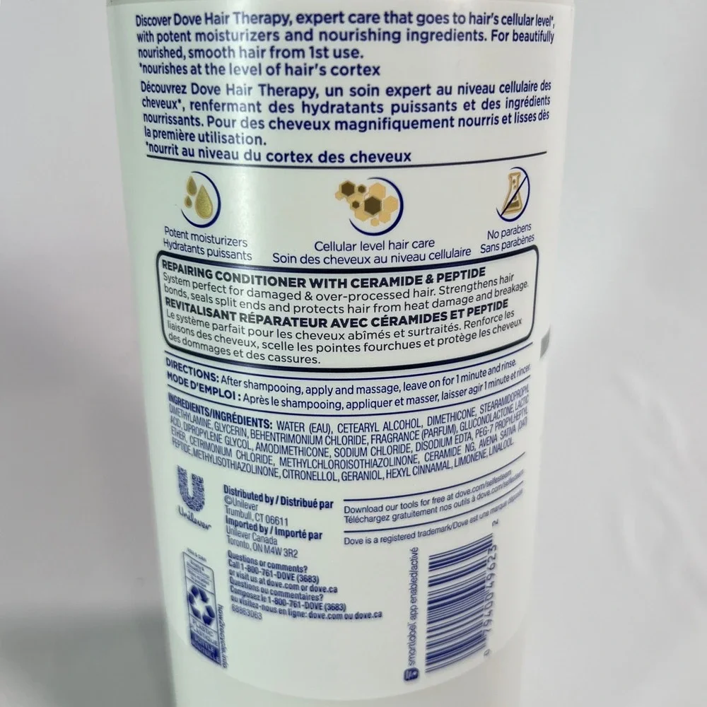 Dove Hair Therapy Rescue & Protect‎ Conditioner Ceramide Peptide Jumbo 33.8 oz